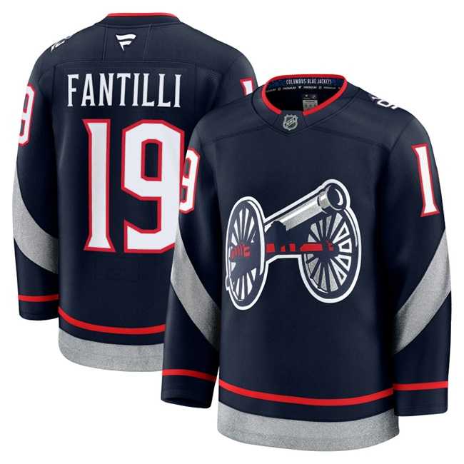 Men%27s Columbus Blue Jackets #19 Adam Fantilli Navy 2024-25 Alternate Stitched Hockey Jersey Dzhi